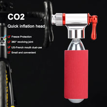 Load image into Gallery viewer, Cushbike Alloy Bike Tire Air CO2 Mini Pump CO2 Inflator Head With Insulated Sleeve Set for Road and Mountain Bikes