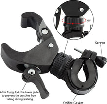 Load image into Gallery viewer, Cane Holder for Drive Rollator, Walker, Wheelchair - Universal Crutches Stick Bracket Accessories, 1" ID, 2 Pcs (A)