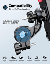 Load image into Gallery viewer, Bike phone mount 8S, quick install, 360° rotation, anti-slip, fits most 4.7–6.8 inch phones.