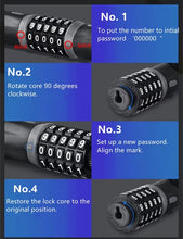 Load image into Gallery viewer, Bike Lock, 5-Digit Anti Theft Password Bicycle Lock, 1.2M Bike or Motorcycle Chain Lock