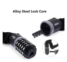 Load image into Gallery viewer, Anti‑theft bicycle chain lock 1.2 metre, five‑digit password, steel + ABS materials