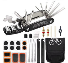 Load image into Gallery viewer, All‑in‑One Bike Maintenance Kit – Multi‑Tool + Puncture Fix Kit + Portable Bike Bag