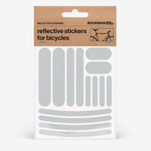 Load image into Gallery viewer, Bookman Reflective Stickers Strips White for bicycle frames, rims and helmets.