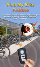 Load image into Gallery viewer, CushBike smart bike tail light – anti-theft, motion-activated alarm, USB charge, IPX5 waterproof, ideal for urban cycling.
