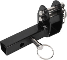 Load image into Gallery viewer, Mobility scooter rear hitch bracket showing solid metal construction, square receiver tube, and secure pin fastening system
