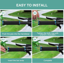 Load image into Gallery viewer, Comfort Rubber Handlebar Grips with Alloy Locking Rings – Universal 22.2 mm Fit