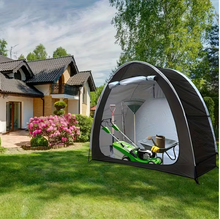 Load image into Gallery viewer, Heavy-duty outdoor bike storage tent in black made with 210D Oxford fabric