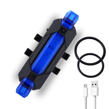 Load image into Gallery viewer, Health and Safety Bike Light 4Mode 15 Lumens Bicycle Light 8cm - Blue - Rechargeable