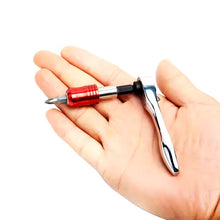 Load image into Gallery viewer, CushBike mini light portable alloy ratchet wrench bit set — compact cycling tool kit with metal case, lightweight and ideal for road, mountain and city bikes.