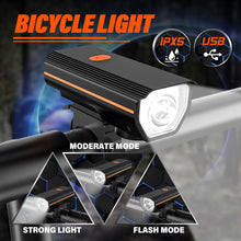 Load image into Gallery viewer, Ultra‑Bright Rechargeable Bicycle Light Pair – Front + Tail