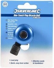 Load image into Gallery viewer, One‑Touch Ping Cycle Bell by Silverline – Easy Mount, Loud Ring