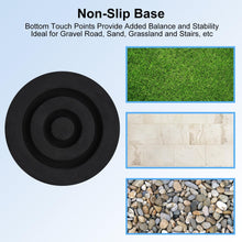 Load image into Gallery viewer, Supregear 19mm heavy-duty rubber ferrule in black attached to a walking cane, featuring an extra-wide base that provides non-slip traction and improved stability on indoor and outdoor surfaces