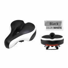 Load image into Gallery viewer, Wide ergonomic bike saddle with thick sponge cushioning
