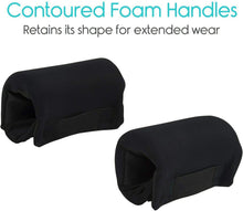 Load image into Gallery viewer, Close-up view of the padded walker hand grip cover showing breathable textured fabric exterior, thick foam cushioning, and durable stitching designed for long-term daily use.