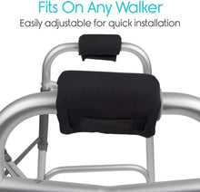 Load image into Gallery viewer, Breathable padded grip covers installed on wheelchair push handles, providing extra comfort and improved grip control for caregivers and users