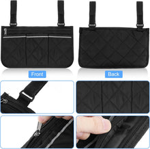 Load image into Gallery viewer, Side pocket wheelchair pouch designed for walkers and mobility scooters with multiple storage compartments