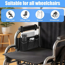 Load image into Gallery viewer, Wheelchair Bag with Cup Holder – Universal Side Pocket Pouch for Wheelchairs, Walkers & Mobility Scooters