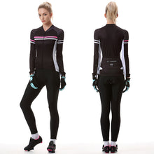 Load image into Gallery viewer, Women’s fleece‑lined cycling set by CushBike — thermal jacket and tights, water‑repellent finish, flexible fit, designed for winter bike rides.