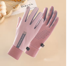 Load image into Gallery viewer, women outdoor warm pink bike gloves