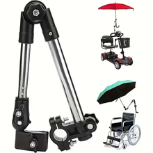 Load image into Gallery viewer, Adjustable umbrella holder mounted on mobility scooter