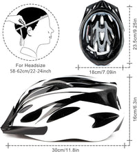 Load image into Gallery viewer, Strauss Adjustable Lightweight Cycling Helmet – adult adjustable helmet for 58‑62 cm head size, 18 air vents for airflow, lightweight shell, dial‑fit system and secure chin strap