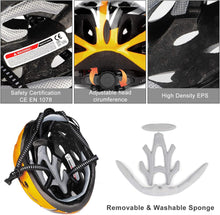 Load image into Gallery viewer, Strauss Adjustable Lightweight Cycling Helmet – adult adjustable helmet for 58‑62 cm head size, 18 air vents for airflow, lightweight shell, dial‑fit system and secure chin strap