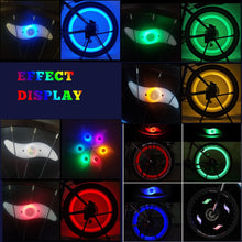 Load image into Gallery viewer, Bike rim lighting by CushBike – 5 colourful spoke LED lights for both wheels, high‑visibility safety enhancement for urban commuting and trail riding