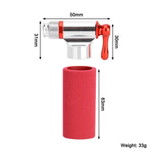 Load image into Gallery viewer, Cushbike Alloy Bike Tire Air CO2 Mini Pump CO2 Inflator Head With Insulated Sleeve Set for Road and Mountain Bikes