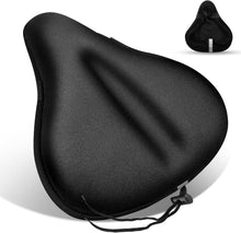 Load image into Gallery viewer, Comfortable padded bicycle saddle cover with gel cushioning, ideal for indoor and outdoor cycling, enhancing comfort for long rides.