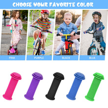 Load image into Gallery viewer, “TPR kids bike handlebar grips, solid colour (black, blue, green, pink, purple), non-slip and universal fit for children’s bikes and balance bikes