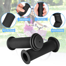 Load image into Gallery viewer, Colour-solid kids’ bike handle grips — soft rubber, anti-slip surface, shock-absorbing end plugs, fits 22 mm bars
