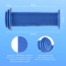 Load image into Gallery viewer, Colour-solid kids’ bike handle grips — soft rubber, anti-slip surface, shock-absorbing end plugs, fits 22 mm bars