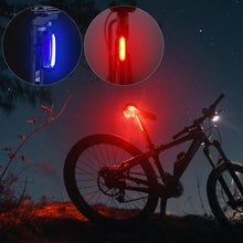 Load image into Gallery viewer, Bicycle rear light with USB charging, waterproof design, 180° visibility, perfect for night safety.
