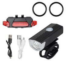 Load image into Gallery viewer, USB Rechargeable Waterproof Bike Head & Tail Light Kit