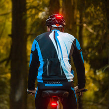 Load image into Gallery viewer, CushBike Bright Bicycle Rear Light – ultra‑bright 50 lumen 5‑LED tail light with USB rechargeable battery and IPX4 waterproof body, designed for seatpost or helmet mounting.