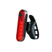 Load image into Gallery viewer, CushBike Bright Bicycle Rear Light – ultra‑bright 50 lumen 5‑LED tail light with USB rechargeable battery and IPX4 waterproof body, designed for seatpost or helmet mounting.