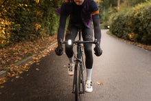 Load image into Gallery viewer, Premium Bookman Curve Front Bike Light – Black | Rechargeable USB-C Bicycle Light
