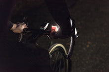 Load image into Gallery viewer, Premium Bookman Curve Front Bike Light – Black | Rechargeable USB-C Bicycle Light
