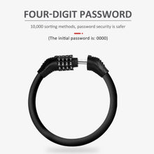 Load image into Gallery viewer, Heavy Duty Bike Lock,Kryptonite Bike Lock, 4-Digit Combination Cable Lock - Be Suitable for Cycle, Motorcycle, Scooter, Mountain Bike, Pram
