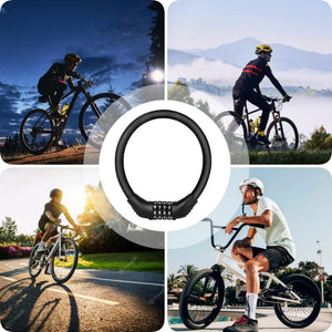 Heavy Duty Bike Lock,Kryptonite Bike Lock, 4-Digit Combination Cable Lock - Be Suitable for Cycle, Motorcycle, Scooter, Mountain Bike, Pram