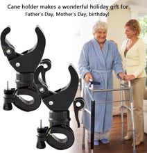 Load image into Gallery viewer, Cane Holder for Drive Rollator, Walker, Wheelchair - Universal Crutches Stick Bracket Accessories, 1" ID, 2 Pcs (A)
