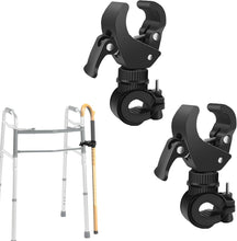 Load image into Gallery viewer, Cane Holder for Drive Rollator, Walker, Wheelchair - Universal Crutches Stick Bracket Accessories, 1" ID, 2 Pcs (A)
