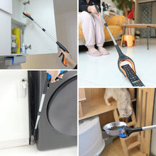 Load image into Gallery viewer, Multi-scene image of a grabber pick-up tool being used in the kitchen, living room, laundry area, and pet feeding space for safe object handling
