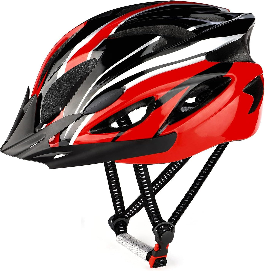 Adjustable cycling helmet for road and mountain biking – black colour front view
