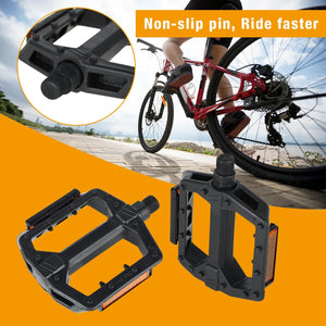 Bicycle Pedals,Mountain Bike Pedals,Bike Pedals,Bicycle Pedals with Reflectors,9/16-inch Bearing Platform Pedals