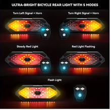 Load image into Gallery viewer, Bike LED light with remote control and built-in speaker, USB rechargeable
