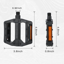 Load image into Gallery viewer, Durable bike pedals for mountain &amp; road bikes, 9/16‑inch thread, built‑in reflectors and wide platform

