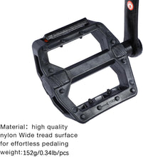 Load image into Gallery viewer, Universal 9/16″ bike pedals with anti‑slip platform and side reflectors, sealed bearing design
