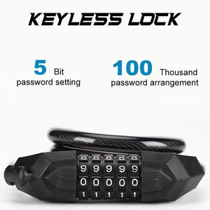 Bike Lock Cable, Combination Bicycle Lock 5 Digit 1.2m Long, Cycle Cable Lock with Code for Bikes E-Bike Mountain Bike Outdoor Scooter Ski. Bike Lock Combination.