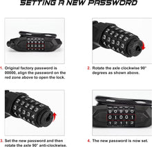 Load image into Gallery viewer, Bike Lock Cable, Combination Bicycle Lock 5 Digit 1.2m Long, Cycle Cable Lock with Code for Bikes E-Bike Mountain Bike Outdoor Scooter Ski. Bike Lock Combination.
